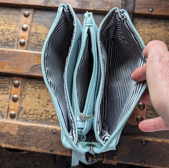 Crossbody Vegan Leather Mint Green - Picture 4 of 8